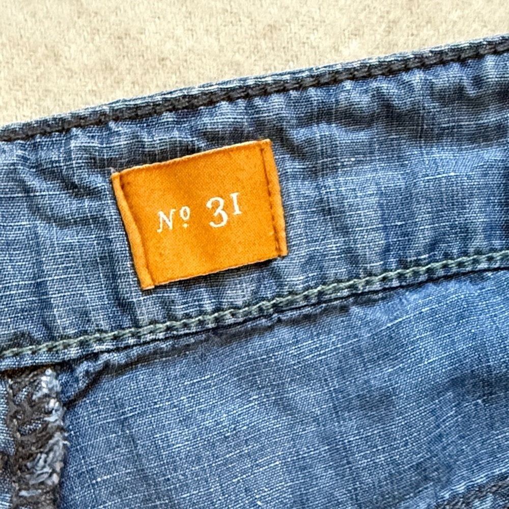 Pilcro Blue Tencel Linen Wide Leg Chambray Pants - Picture 4 of 14